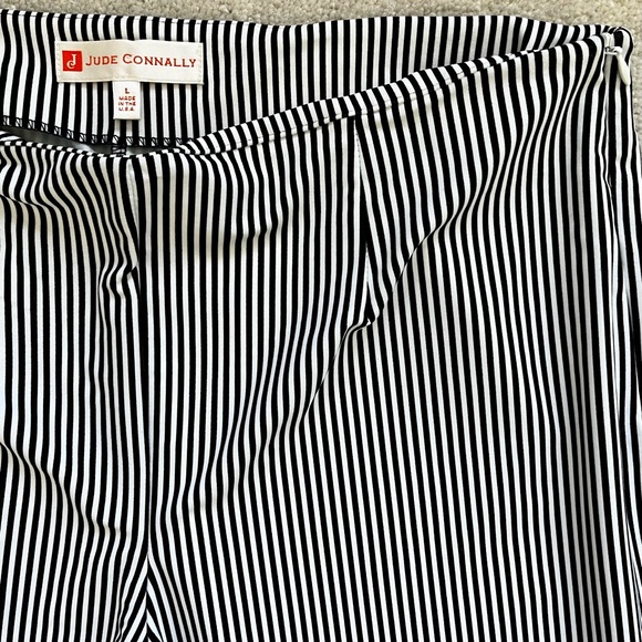 JUDE CONNALY BLACK/WHITE STRIPED PANTS SIZE LARGE MINIMALIST CONTEMPORARY - Picture 3 of 7